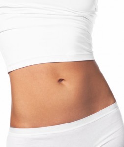 close up of a woman's toned torso