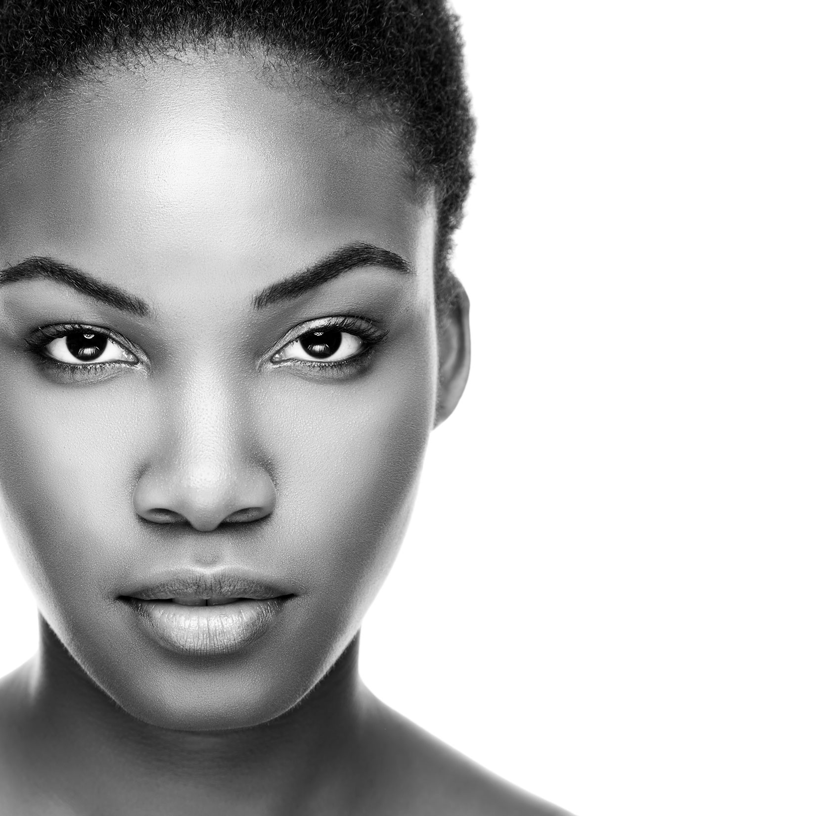 close up of a woman's face
