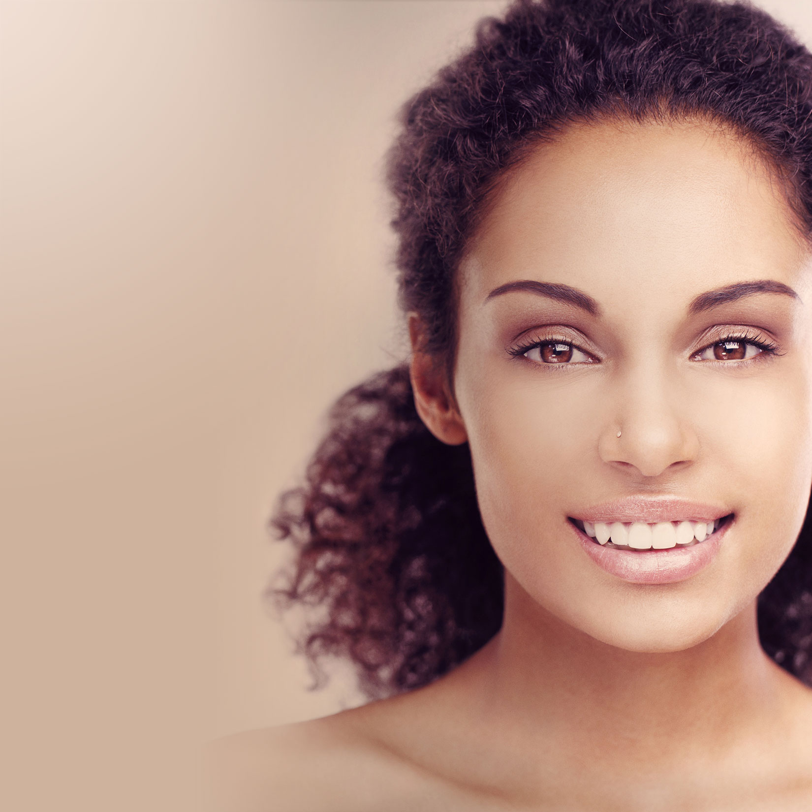 close up of a woman smiling