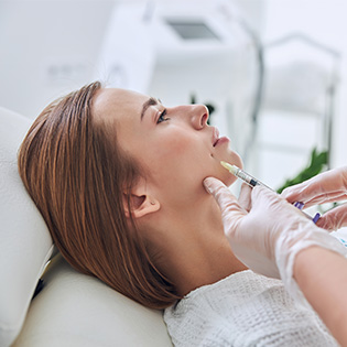 woman receiving dermal filler